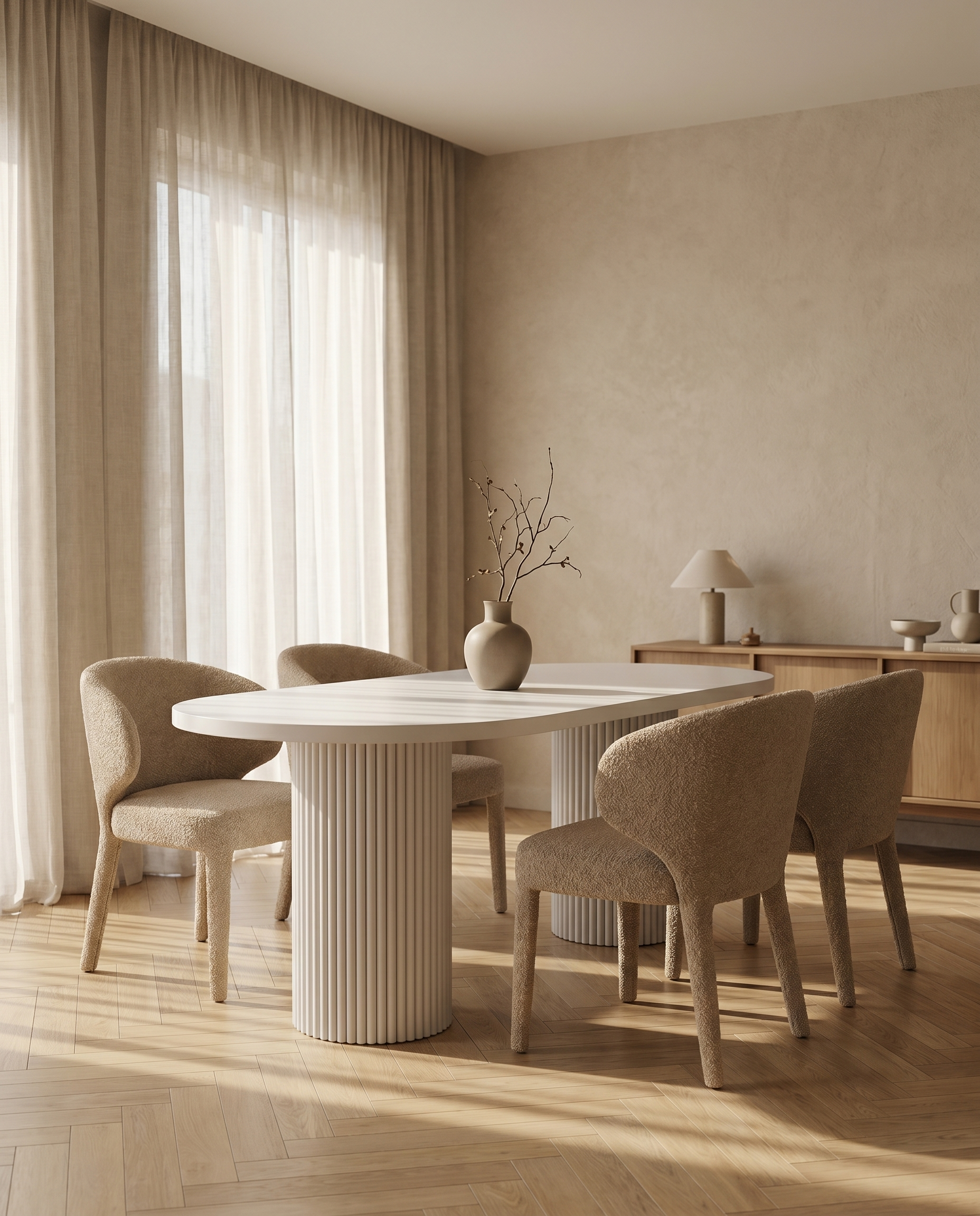 Axis Oval White Dining Table