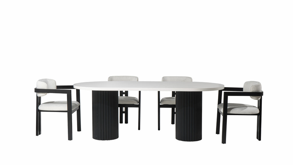 Heritage White/Black Dining Table