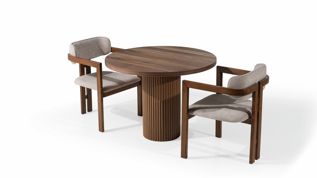 Flute Walnut Dining Table