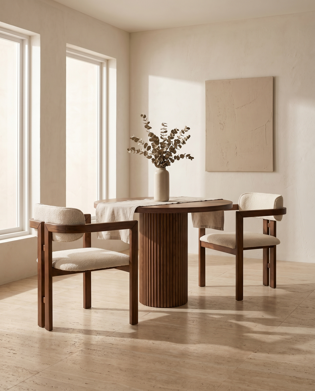 Flute Walnut Dining Table