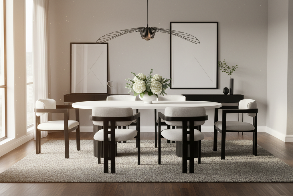 Heritage White/Black Dining Table