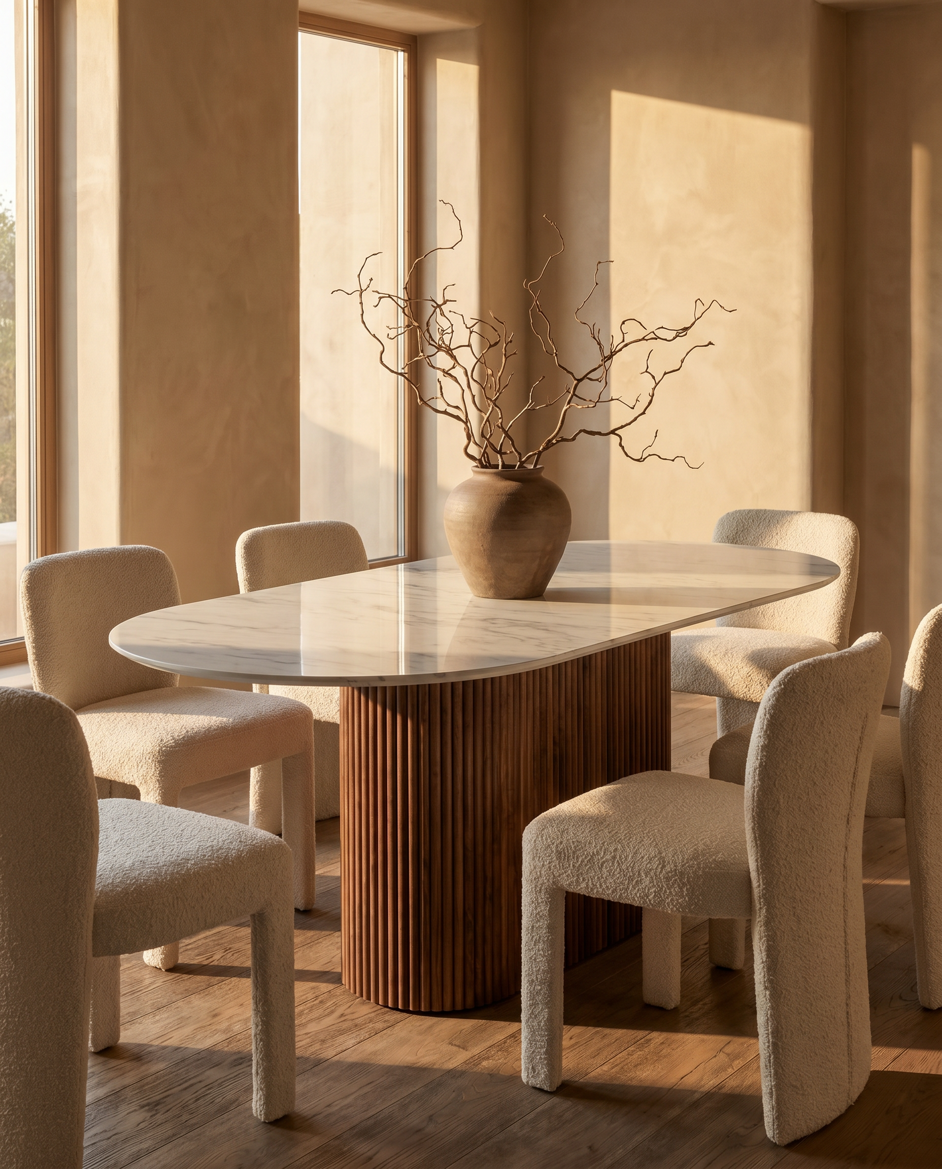 Marble Flute Dining Table