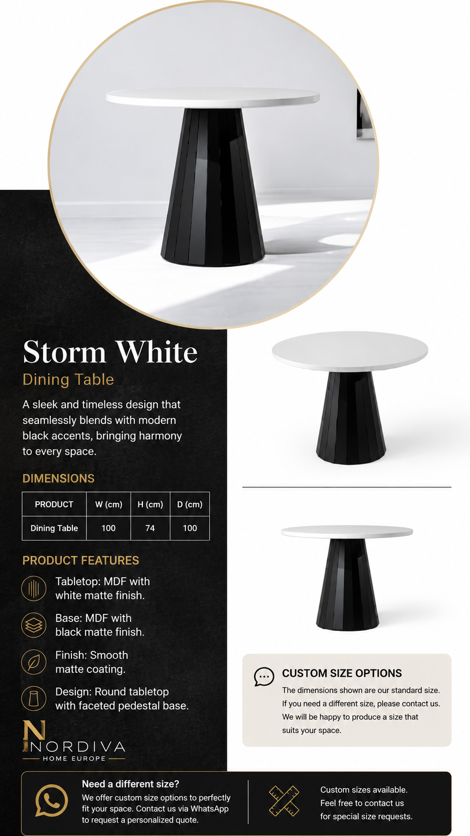 Storm White Dining Table