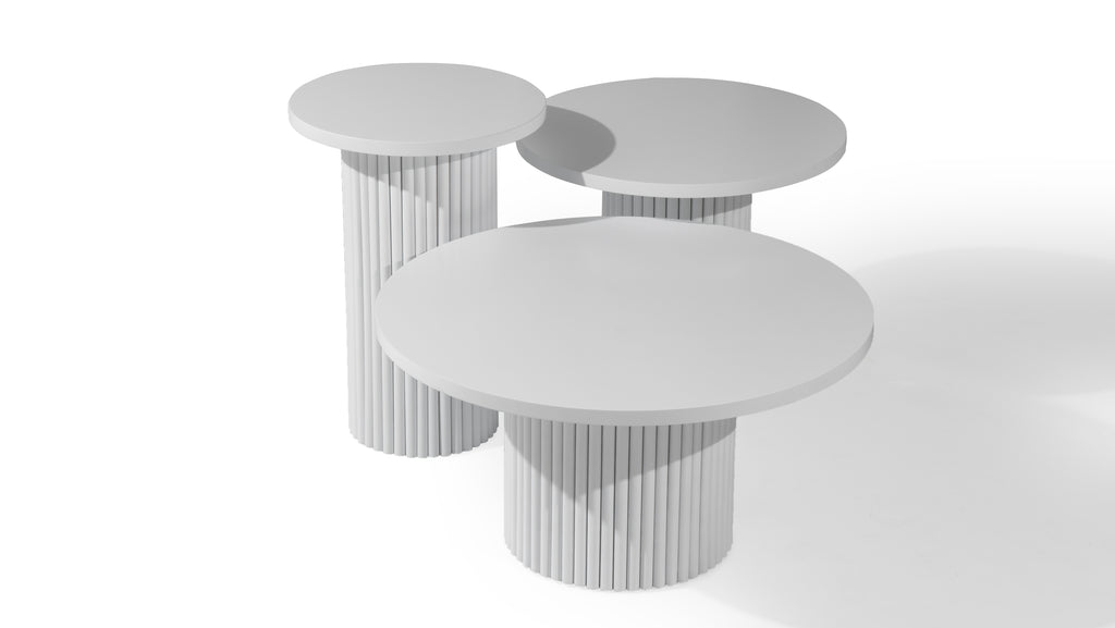 Metro Triple Coffee Tables | White | 3 pcs