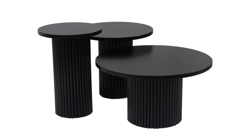 Metro Triple Coffee Tables | Black | 3 pcs