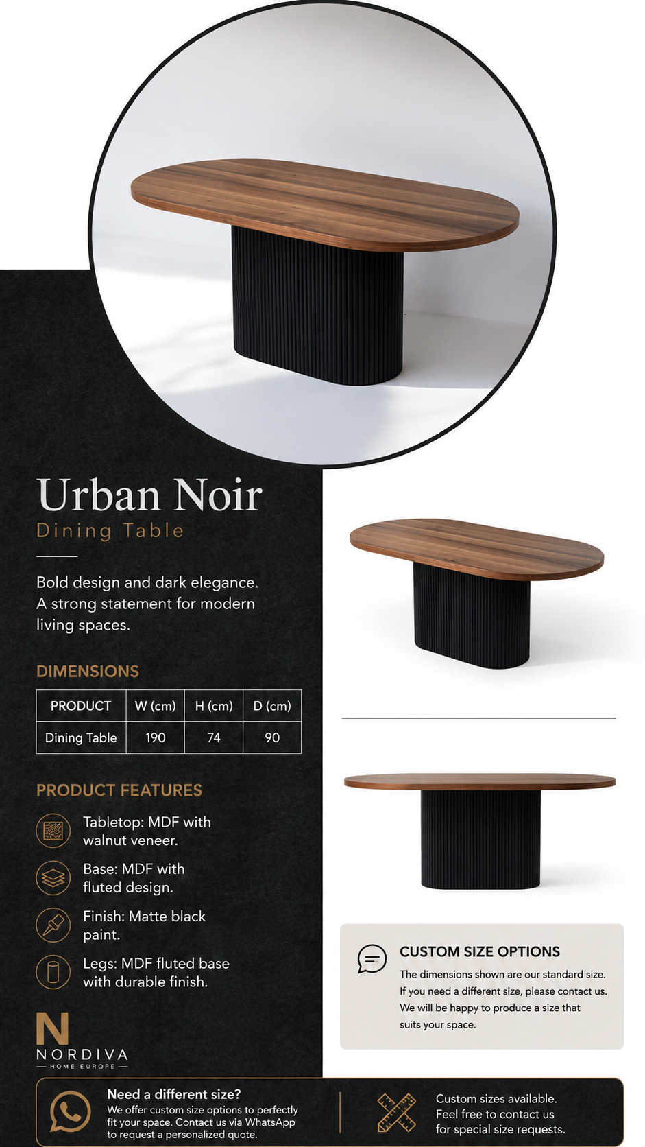 Urban Noir Dining Table