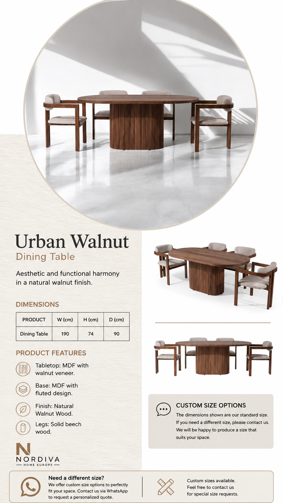 Urban Walnut Dining Table