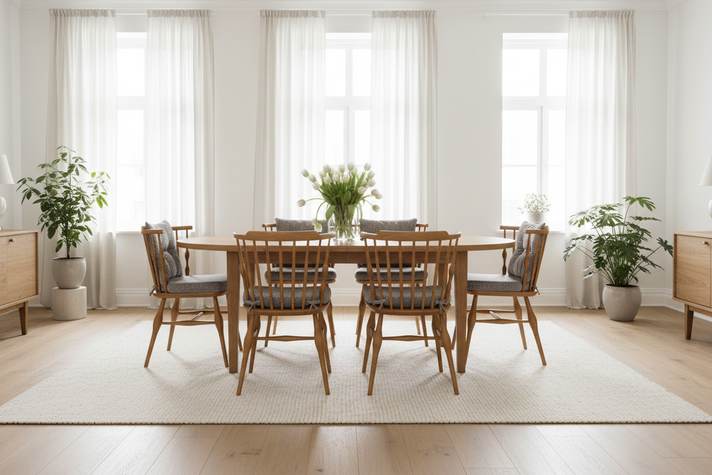 Spindle Retro Chair - Aydınlık Skandinav Ev Ortamı