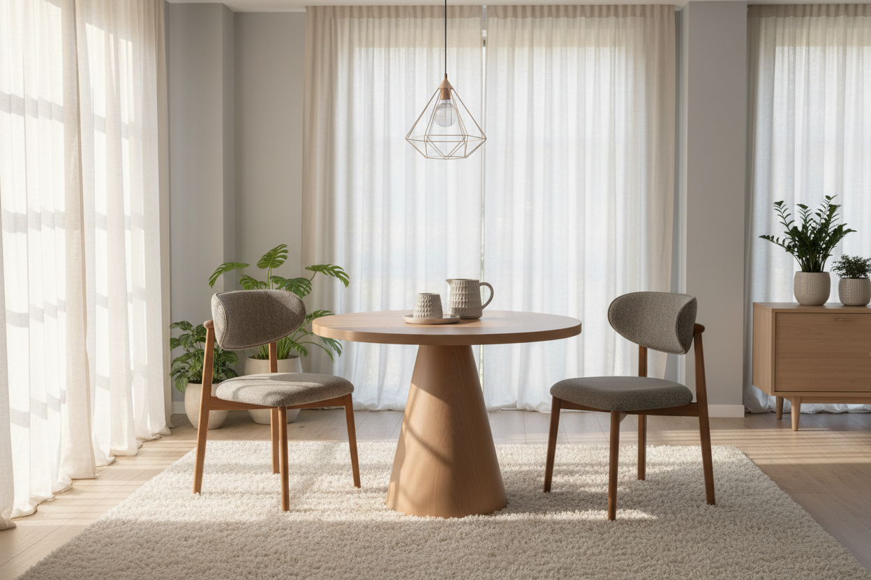 Cone Oak Yemek Masası - Skandinav Ev Ortamı