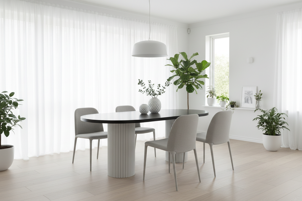 Axis Oval Black - Aydınlık Skandinav Ev Ortamı