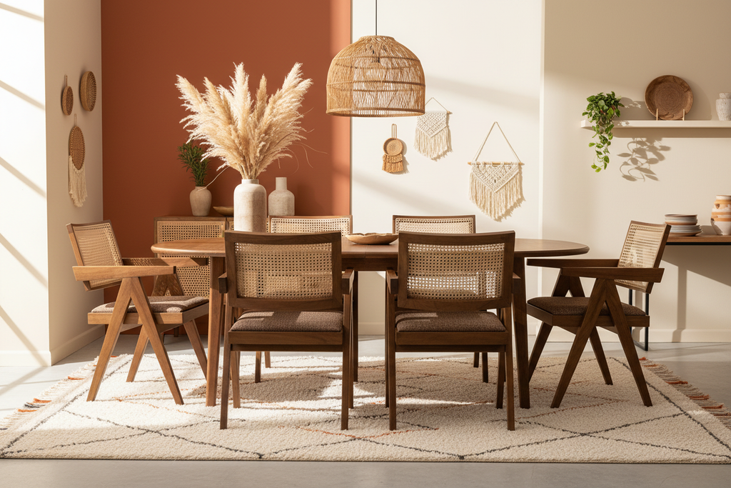 Apex Natural Chair - Boho Ev Ortamı