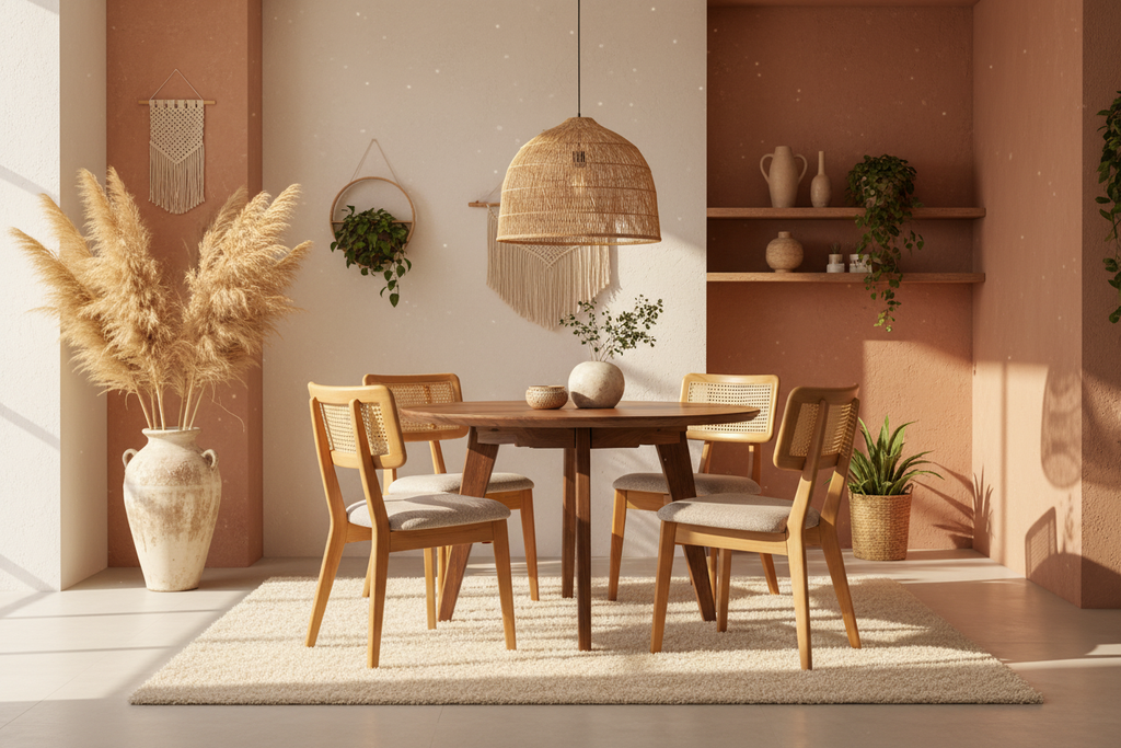 Retro Cane Chair - Boho Ev Ortamı