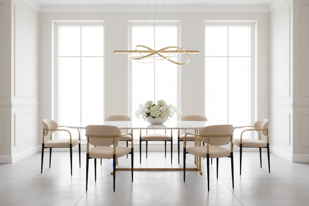 Essence Gold Chair - Aydınlık Ev Ortamı