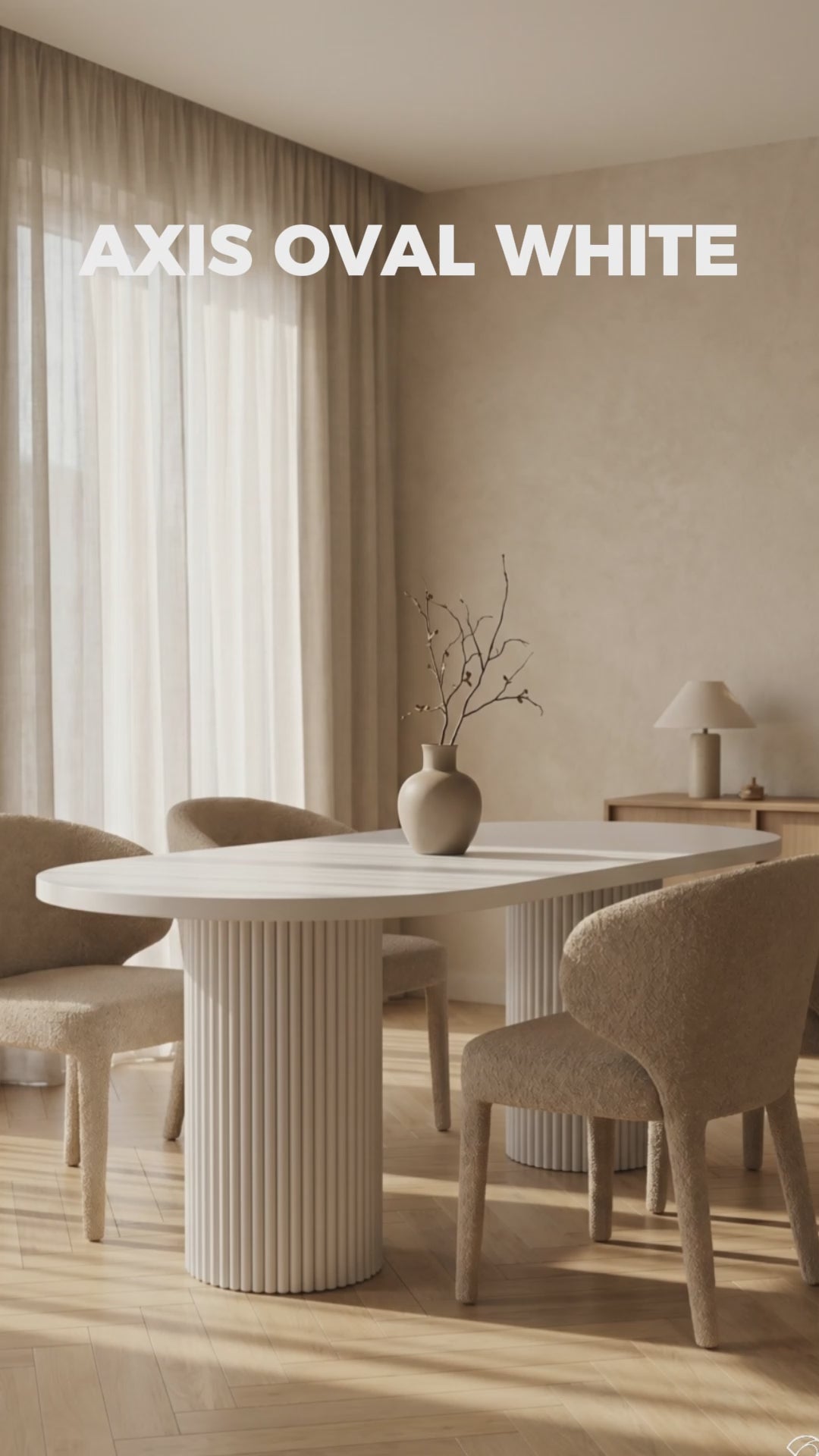 Axis Oval White Dining Table