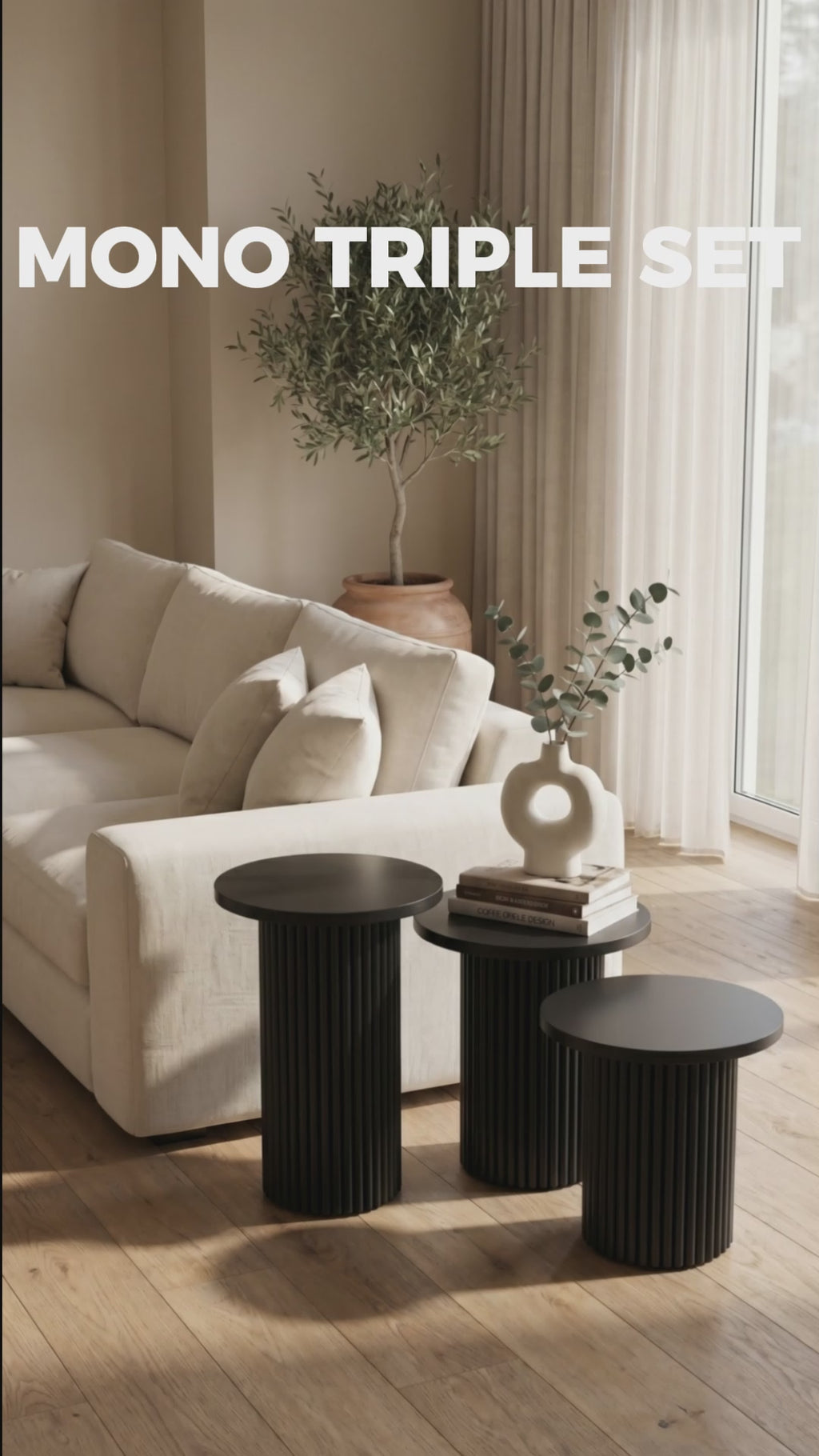 Mono Triple Coffe Table | Black | 3 pcs