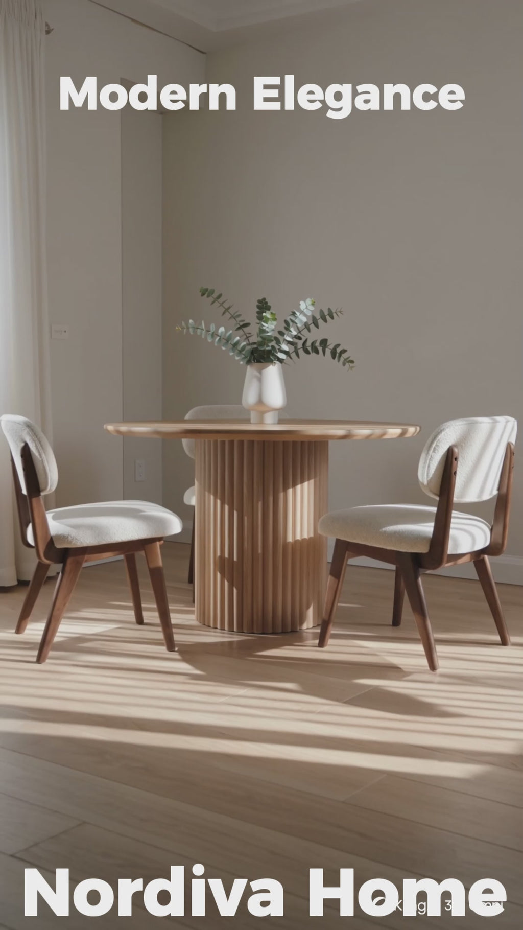 Flute Walnut Dining Table